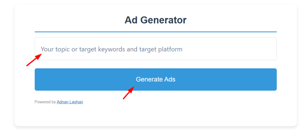 Free AI Ad Generator Tool Tutorial 1