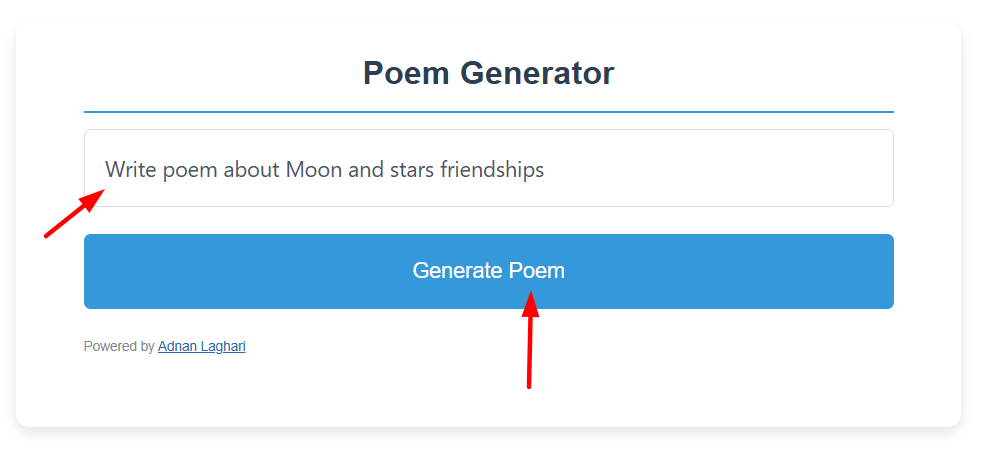 Free AI Poem generator Tool tutorial 1