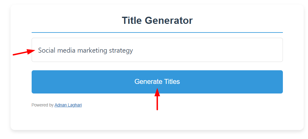 Free AI Title generator Tool tutorial 1