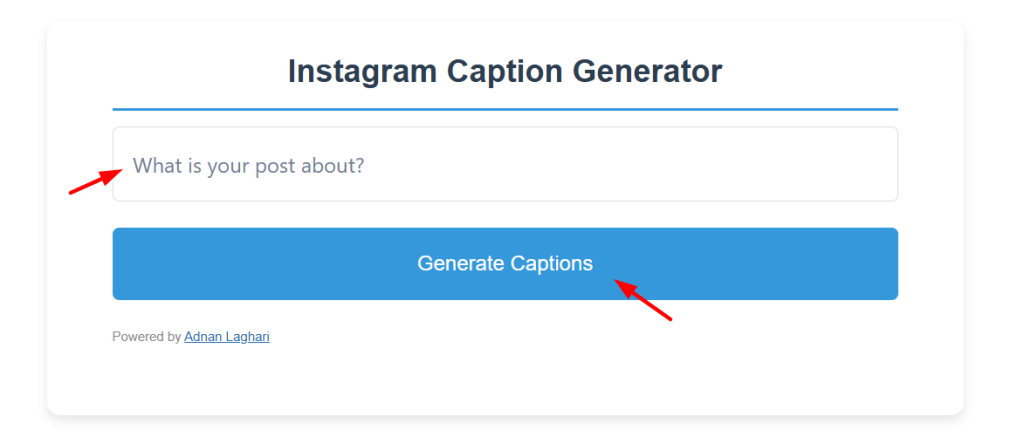 Instagram Captions Generator Tool Tutorial 1