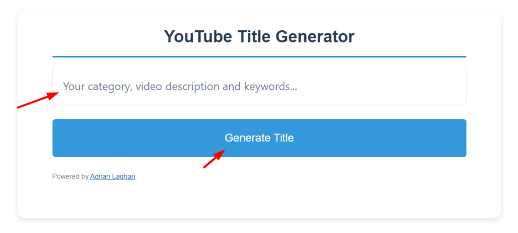 YouTube Title Generator Tool Tutorial 1